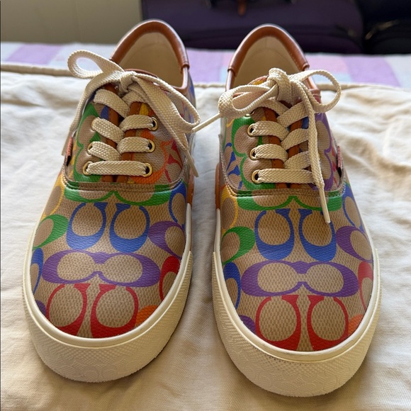 Coach Rainbow Signature Canvas Low-Top Sneakers - Picture 3 of 13